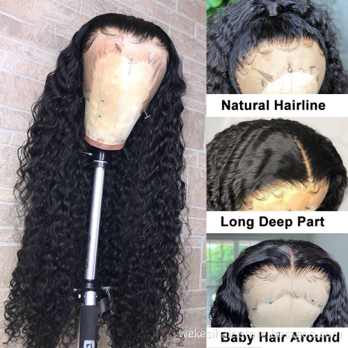 China Vendor Wholesale Virgin Brazilian HD Full Lace Frontal Wigs Natural Transparent Lace Front Human Hair Wig for Black Women